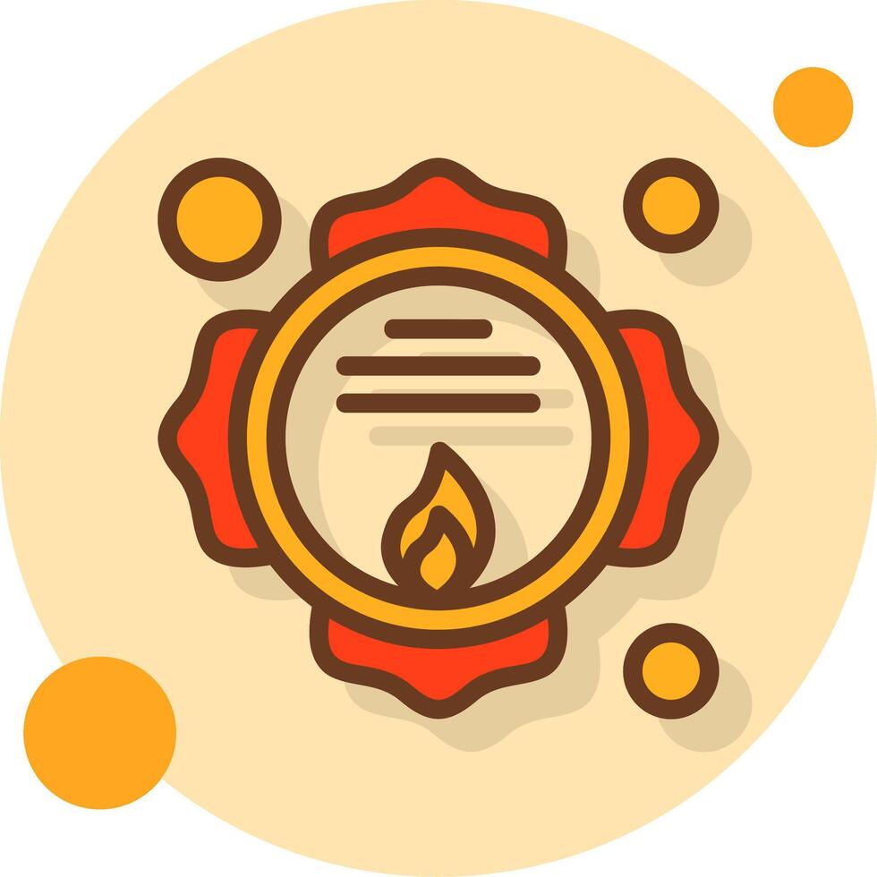 Firefighter Badge Filled Shadow Circle Icon vector