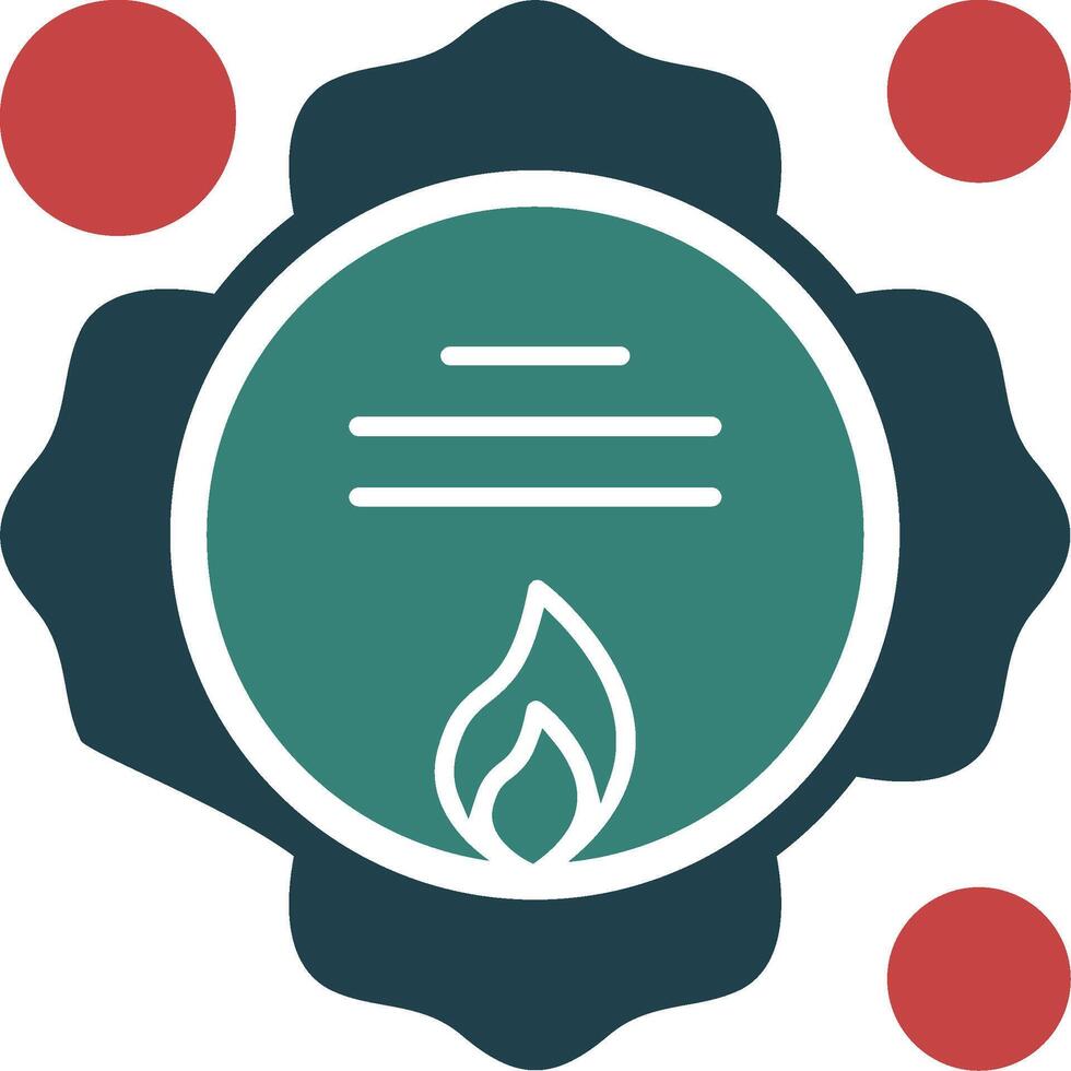 Firefighter Badge Glyph Two Color Icon vector