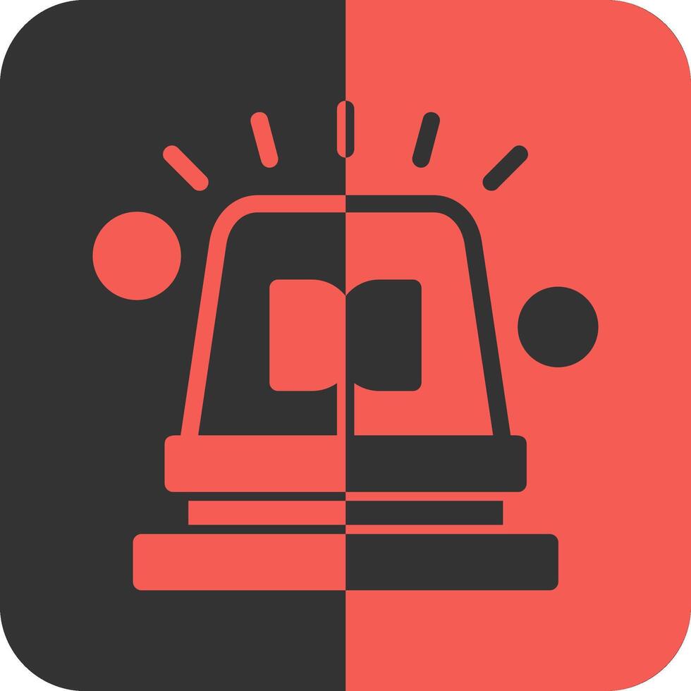 Fire Truck Siren Red Inverse Icon vector