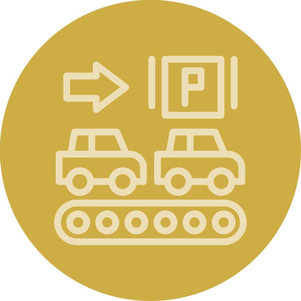 Escalator in parking garage Line Multi color Icon vector