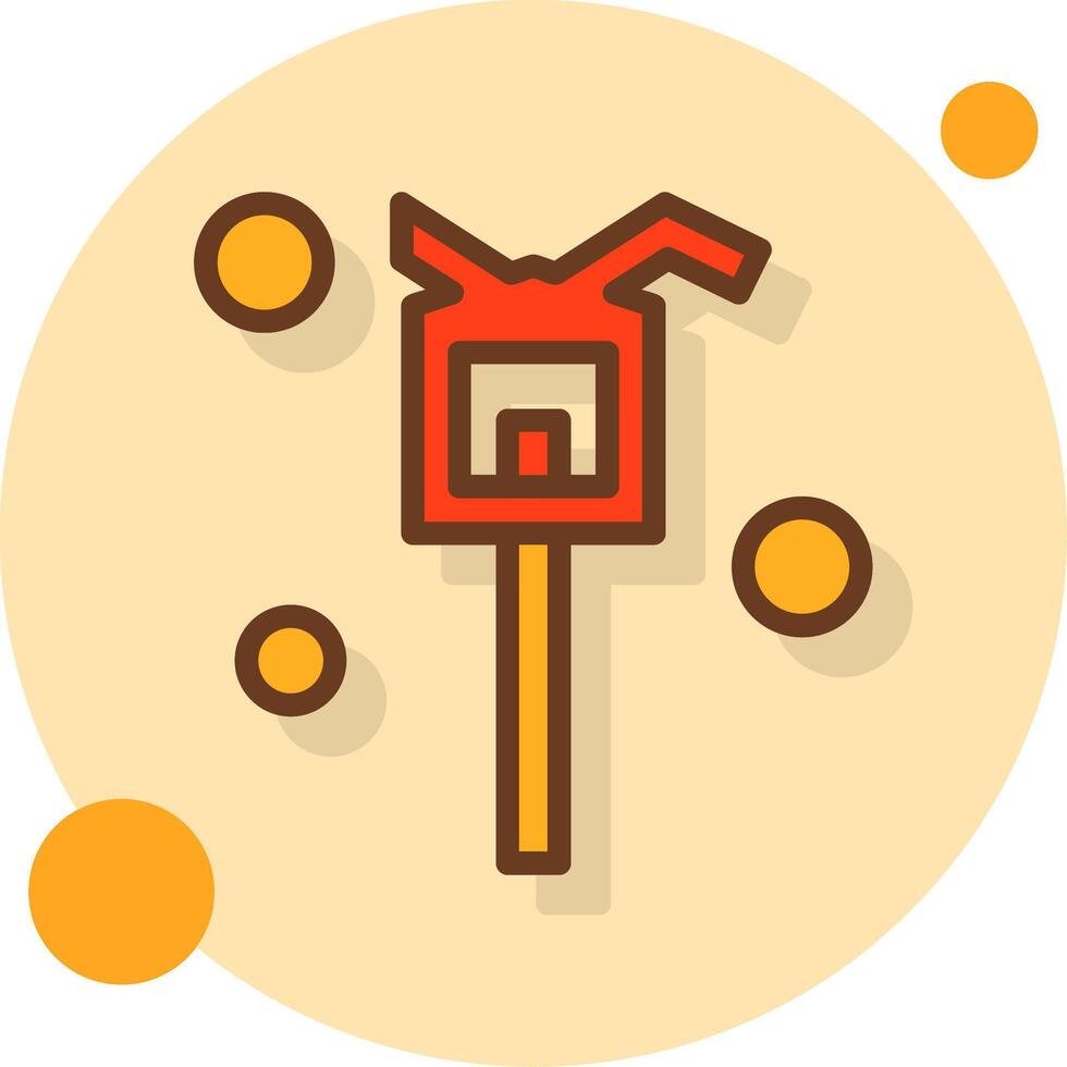 Fire Hydrant Wrench Filled Shadow Circle Icon vector