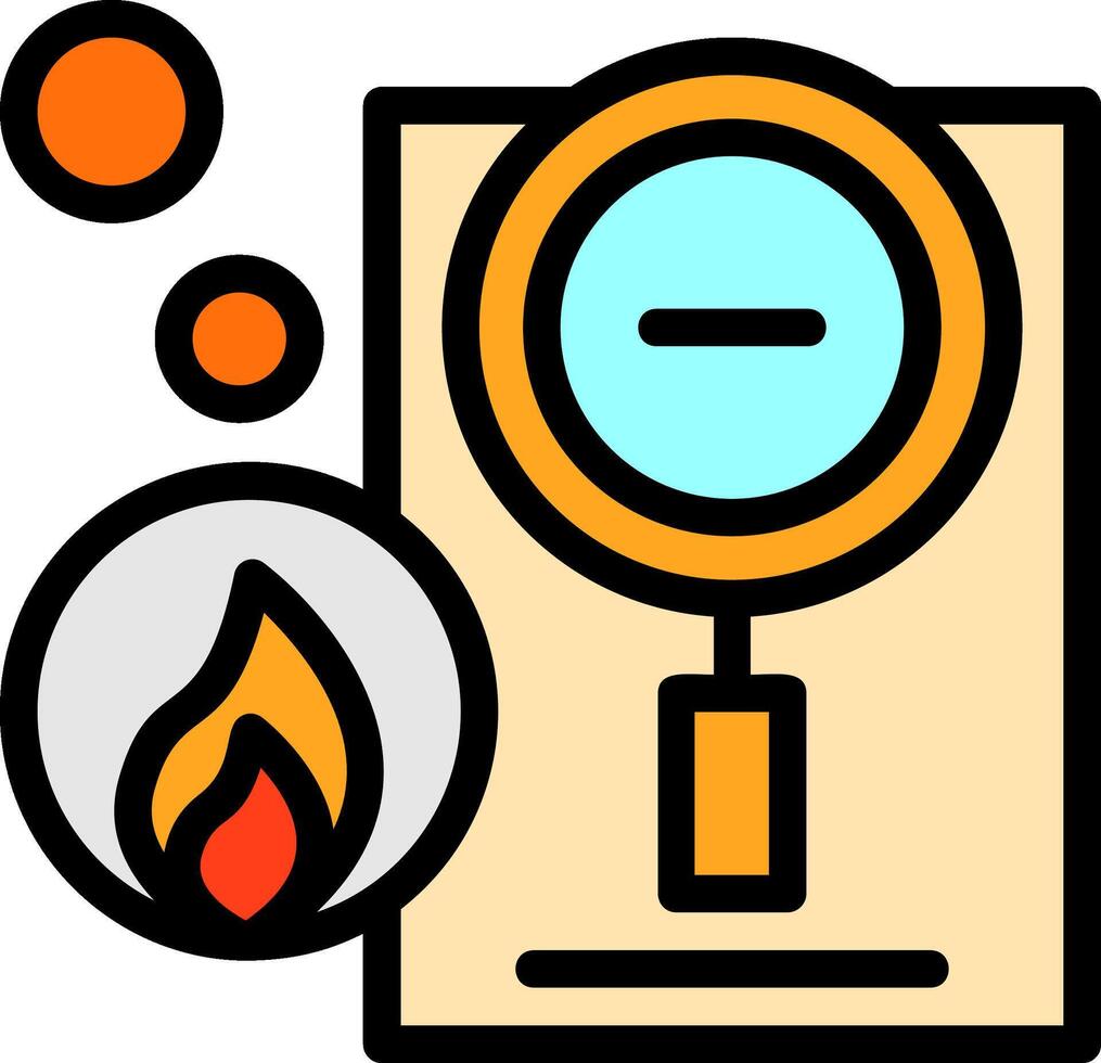 Fire Investigation Line Filled Icon vector