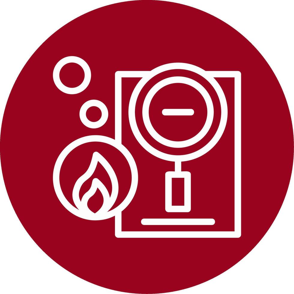 Fire Investigation Outline Circle Icon vector