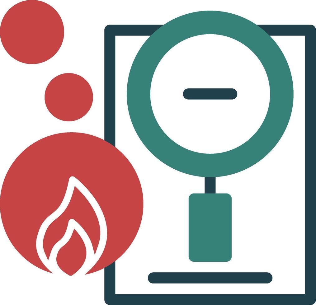 Fire Investigation Glyph Two Color Icon vector