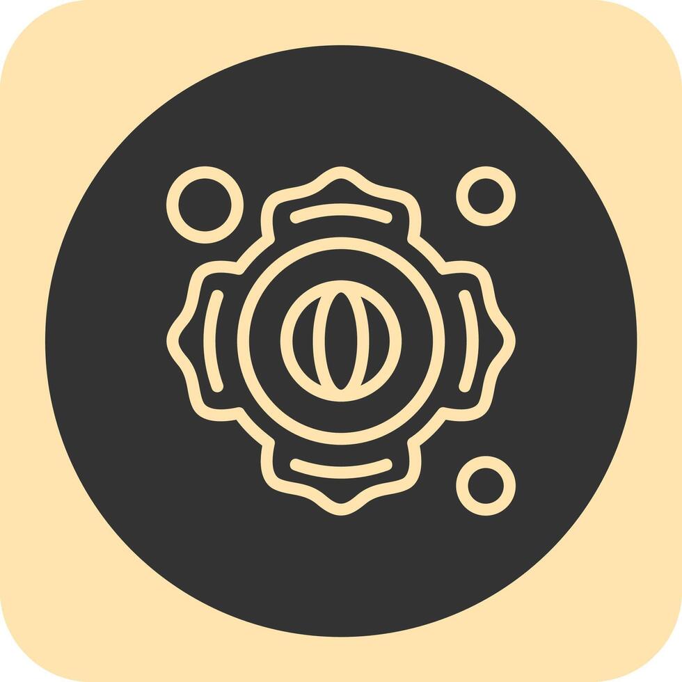 Firefighter Patch Linear Round Icon vector