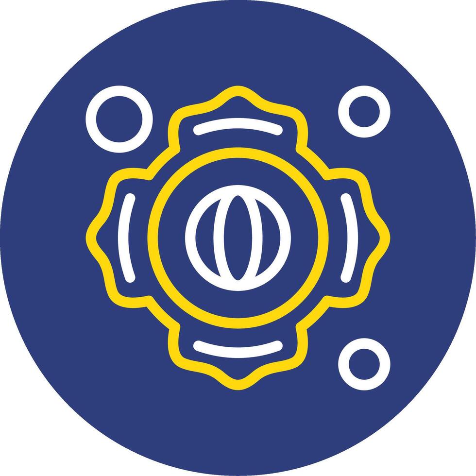 Firefighter Patch Dual Line Circle Icon vector