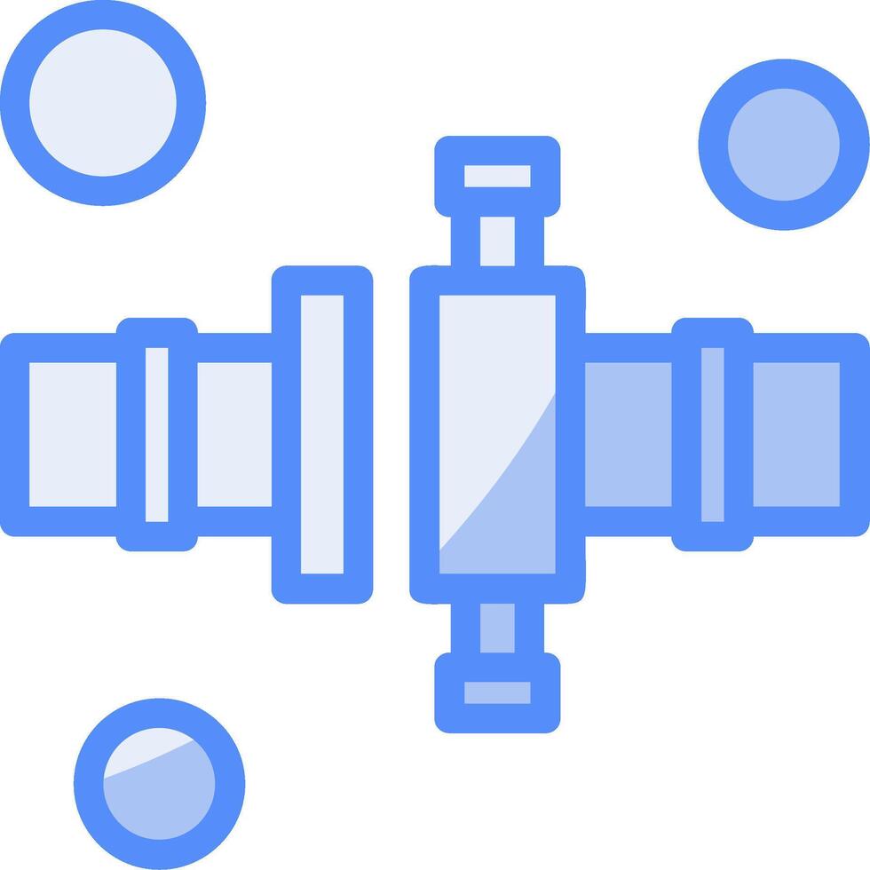 fuego manguera conector línea lleno azul icono vector