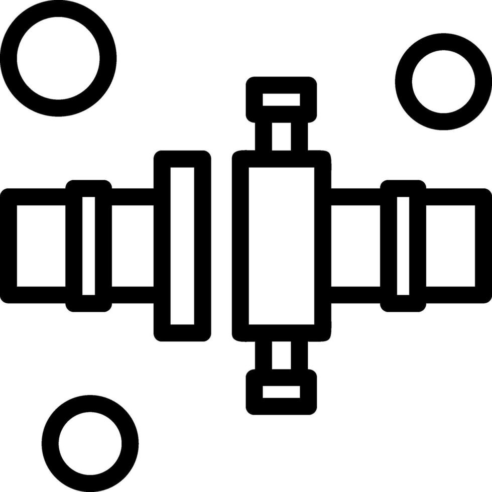 fuego manguera conector línea icono vector