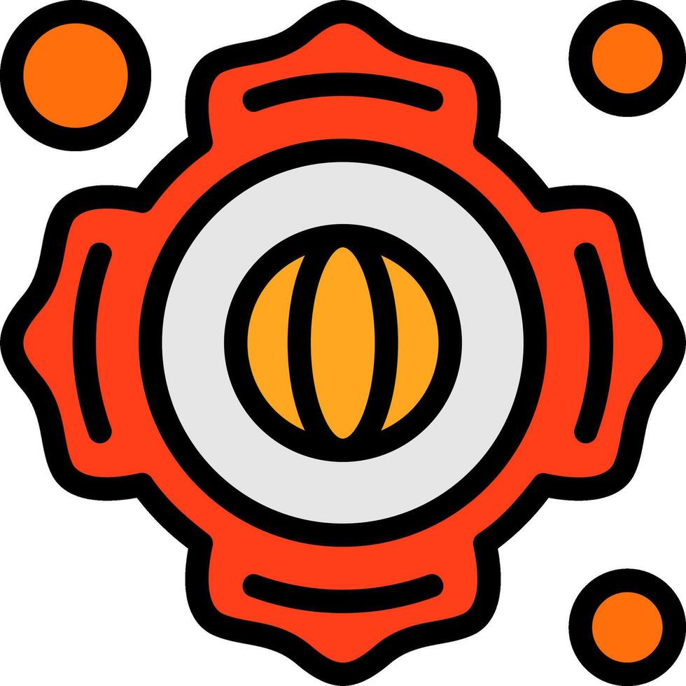 Firefighter Patch Line Filled Icon vector