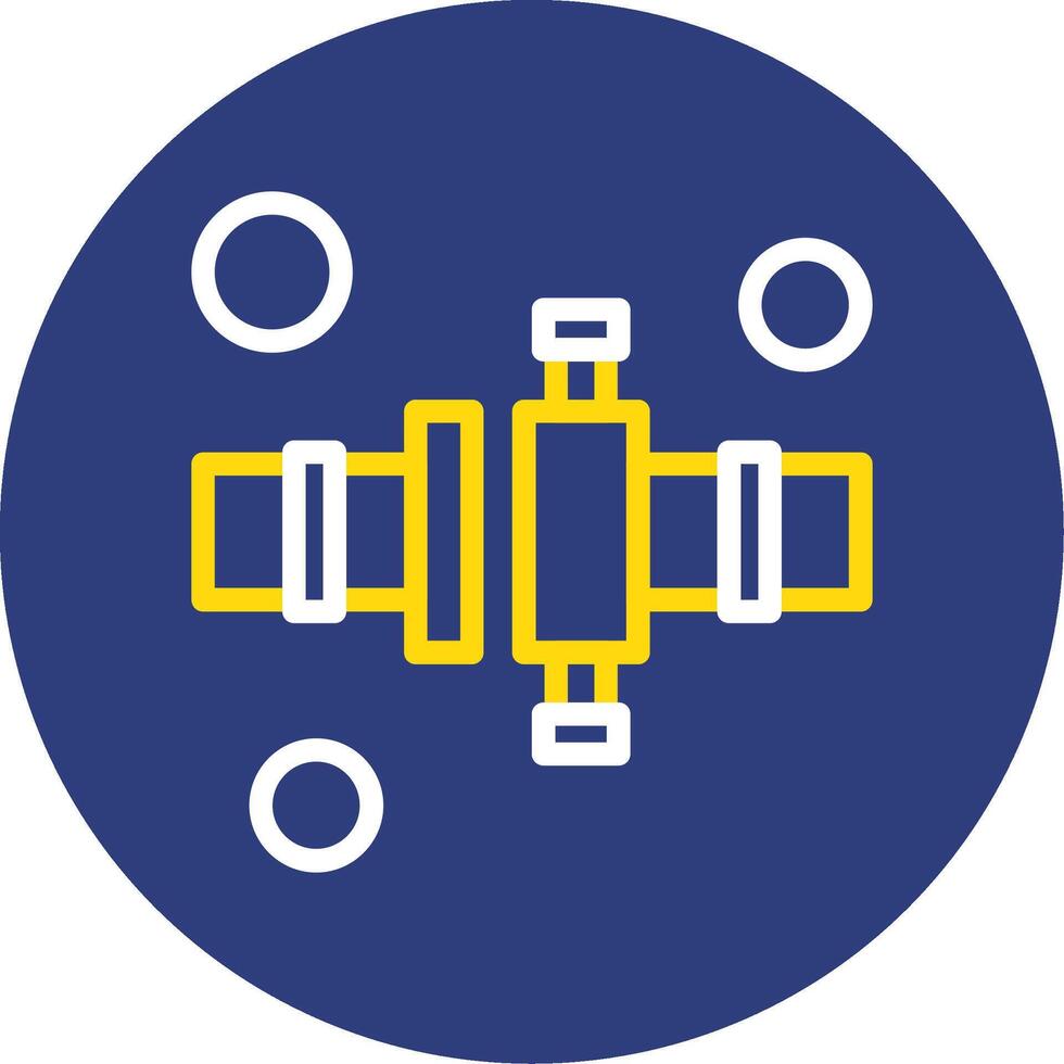Fire Hose Connector Dual Line Circle Icon vector