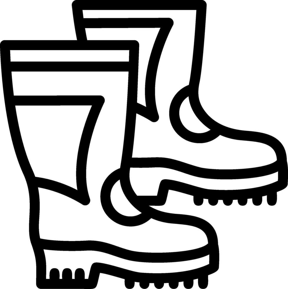 icono de línea de botas de bombero vector