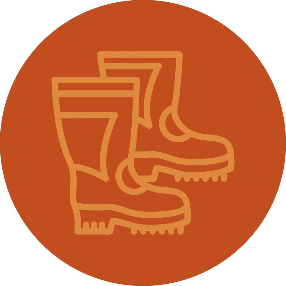 Firefighter Boots Line Multi color Icon vector