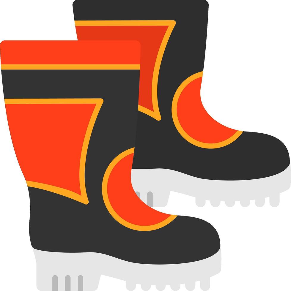 Firefighter Boots Flat Icon vector