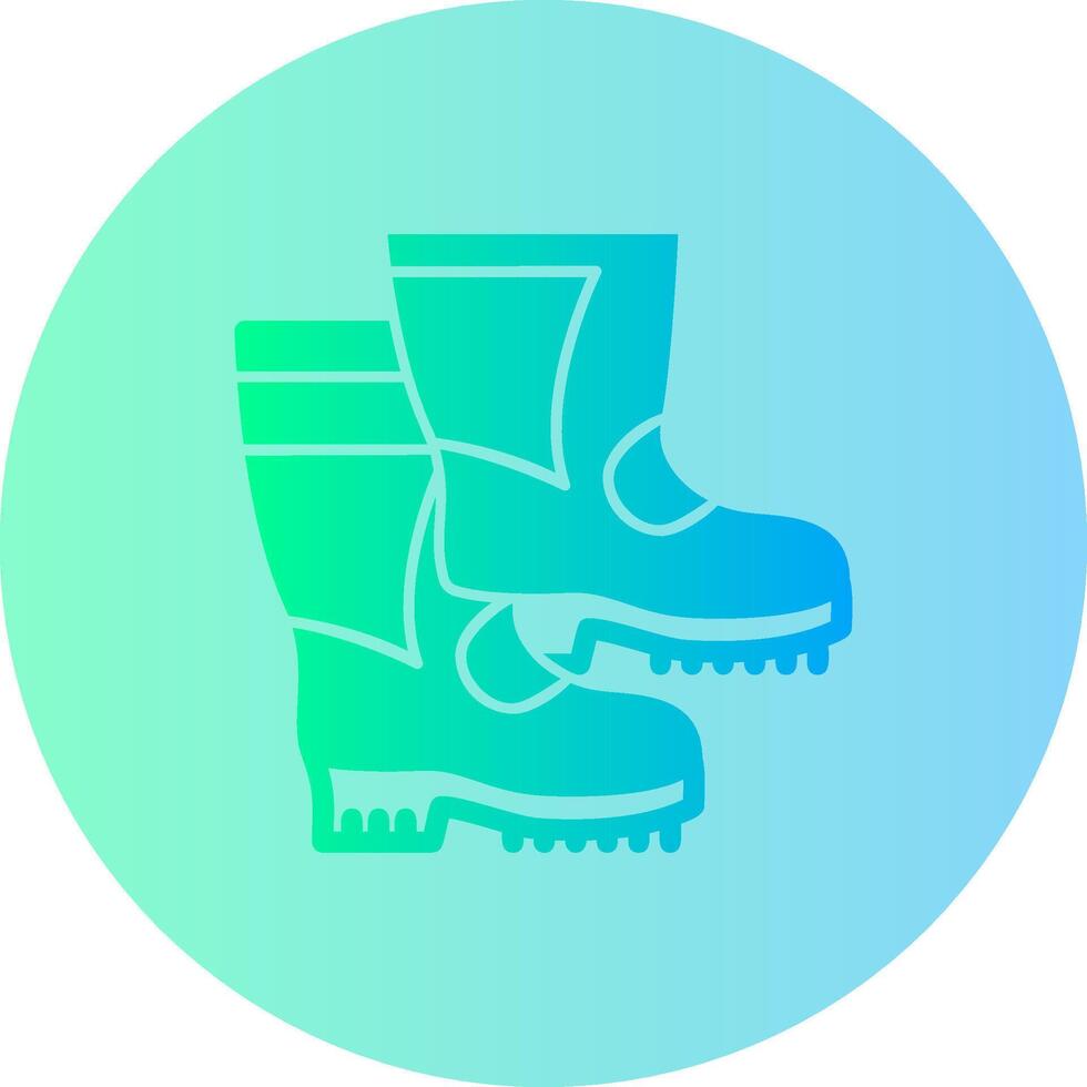 Firefighter Boots Gradient Circle Icon vector