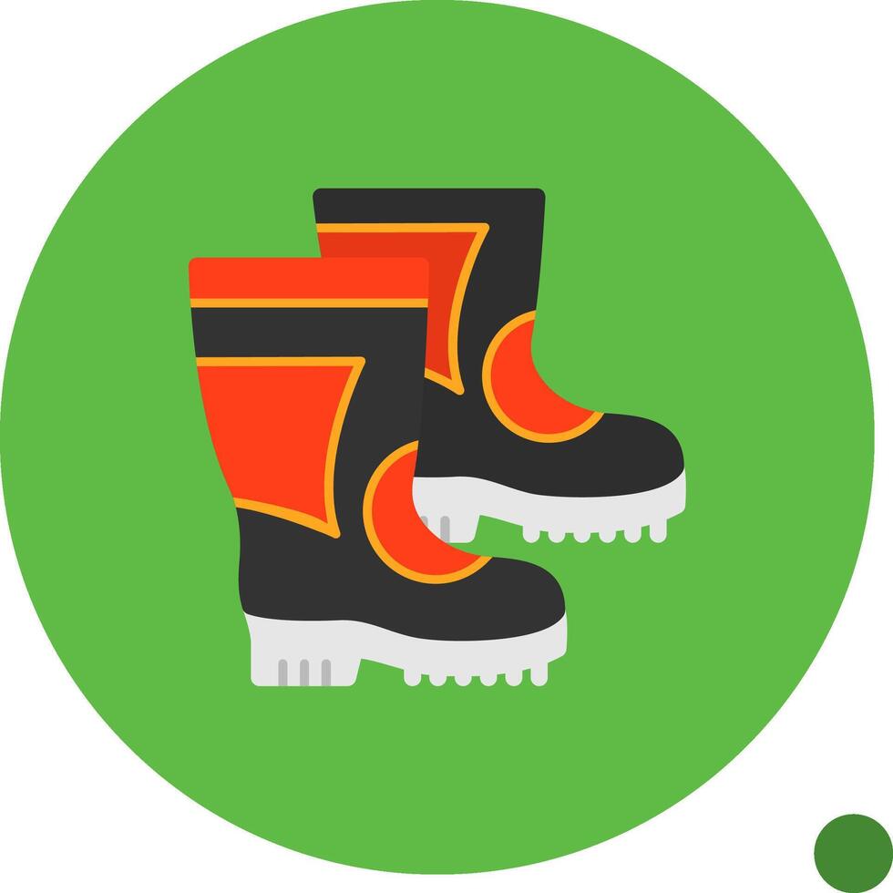 Firefighter Boots Flat Shadow Icon vector