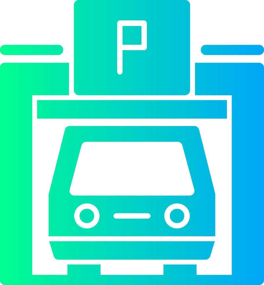 Pedestrian parking garage Solid Multi Gradient Icon vector