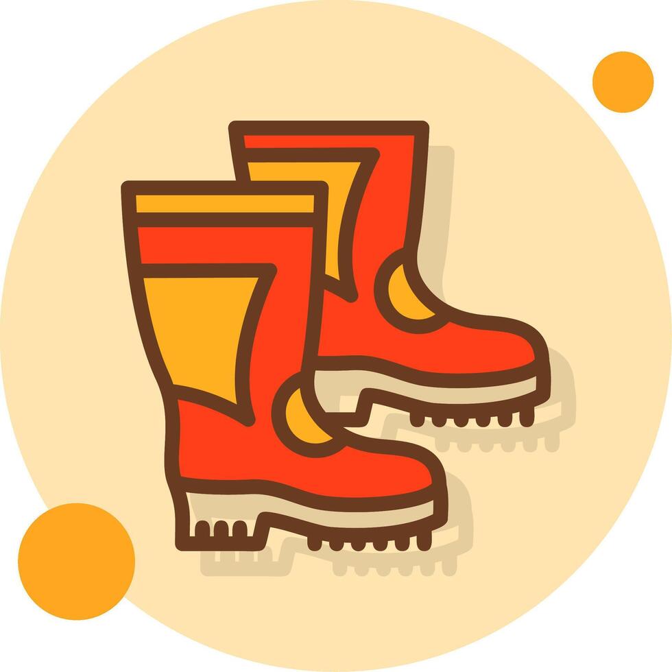 Firefighter Boots Filled Shadow Circle Icon vector