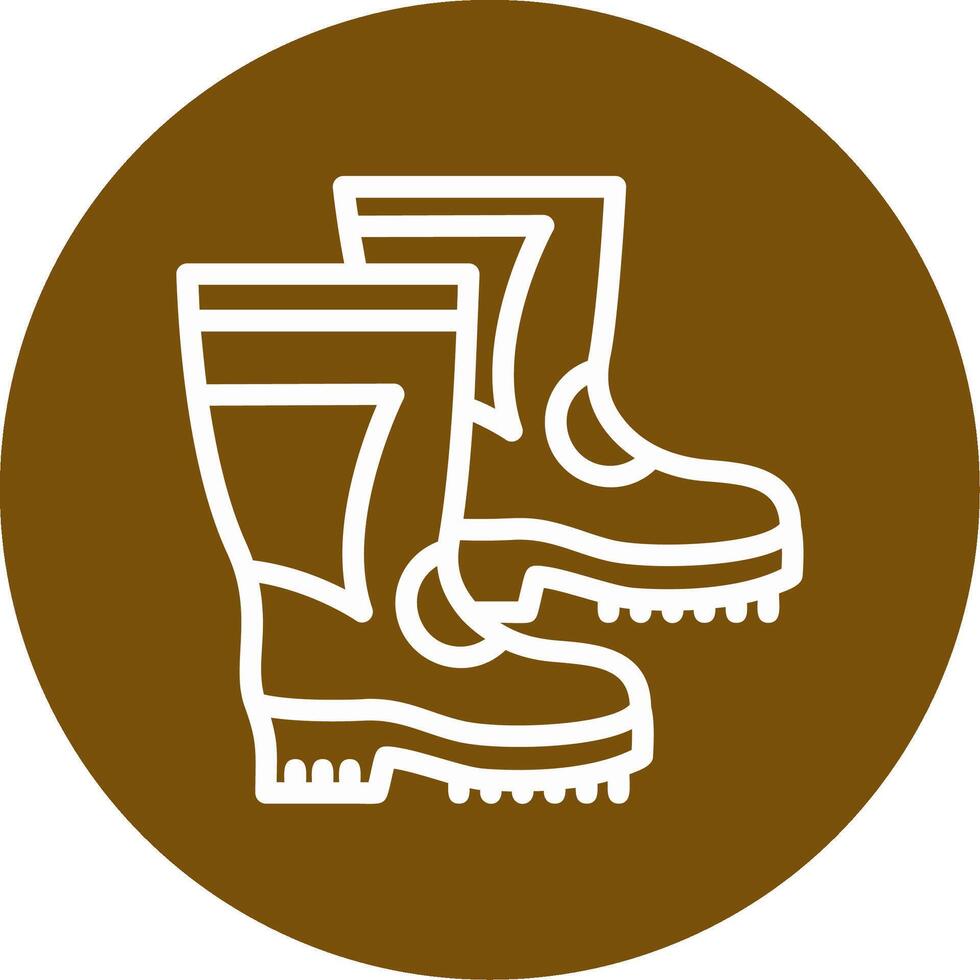 Firefighter Boots Outline Circle Icon vector