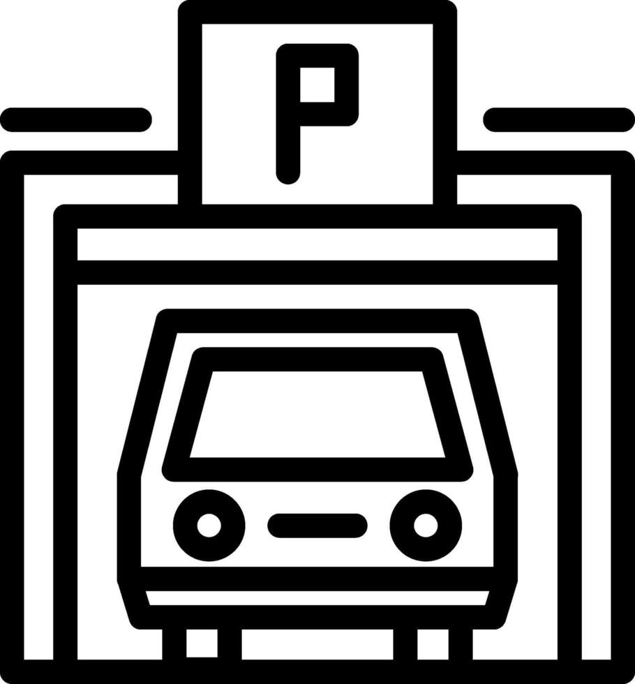 peatonal estacionamiento garaje línea icono vector