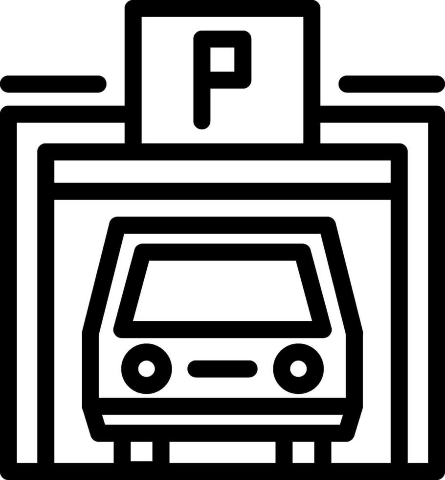 Pedestrian parking garage Line Icon vector