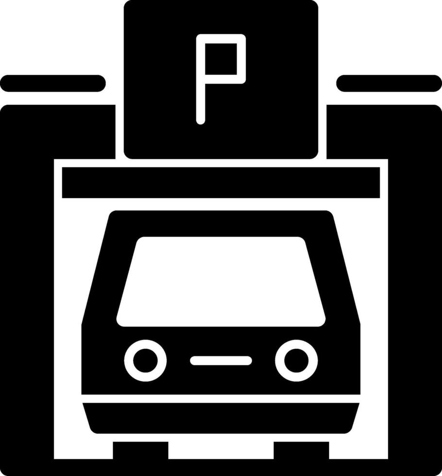 Pedestrian parking garage Glyph Icon vector