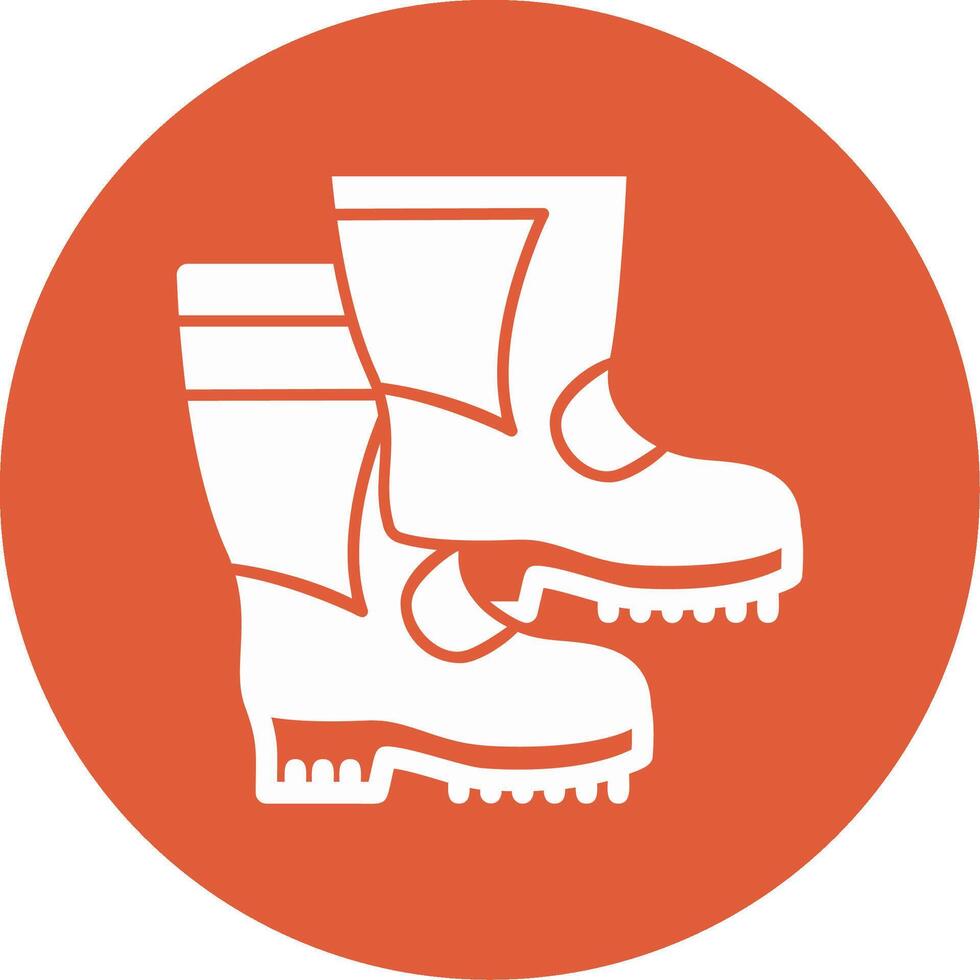 Firefighter Boots Glyph Circle Icon vector