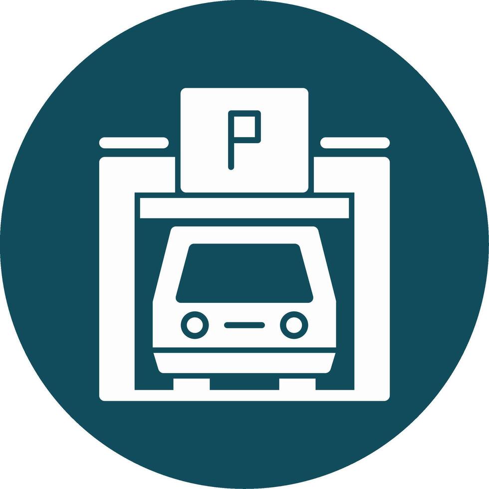 Pedestrian parking garage Glyph Circle Icon vector