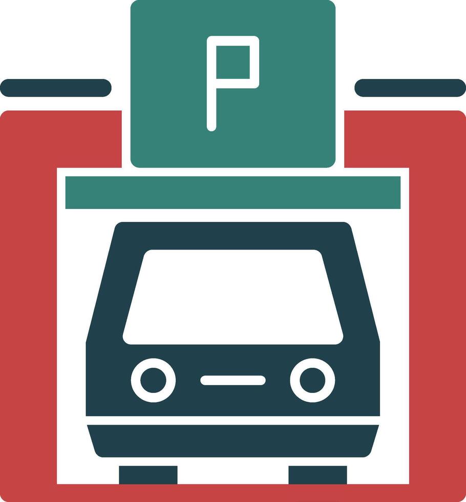 Pedestrian parking garage Glyph Two Color Icon vector