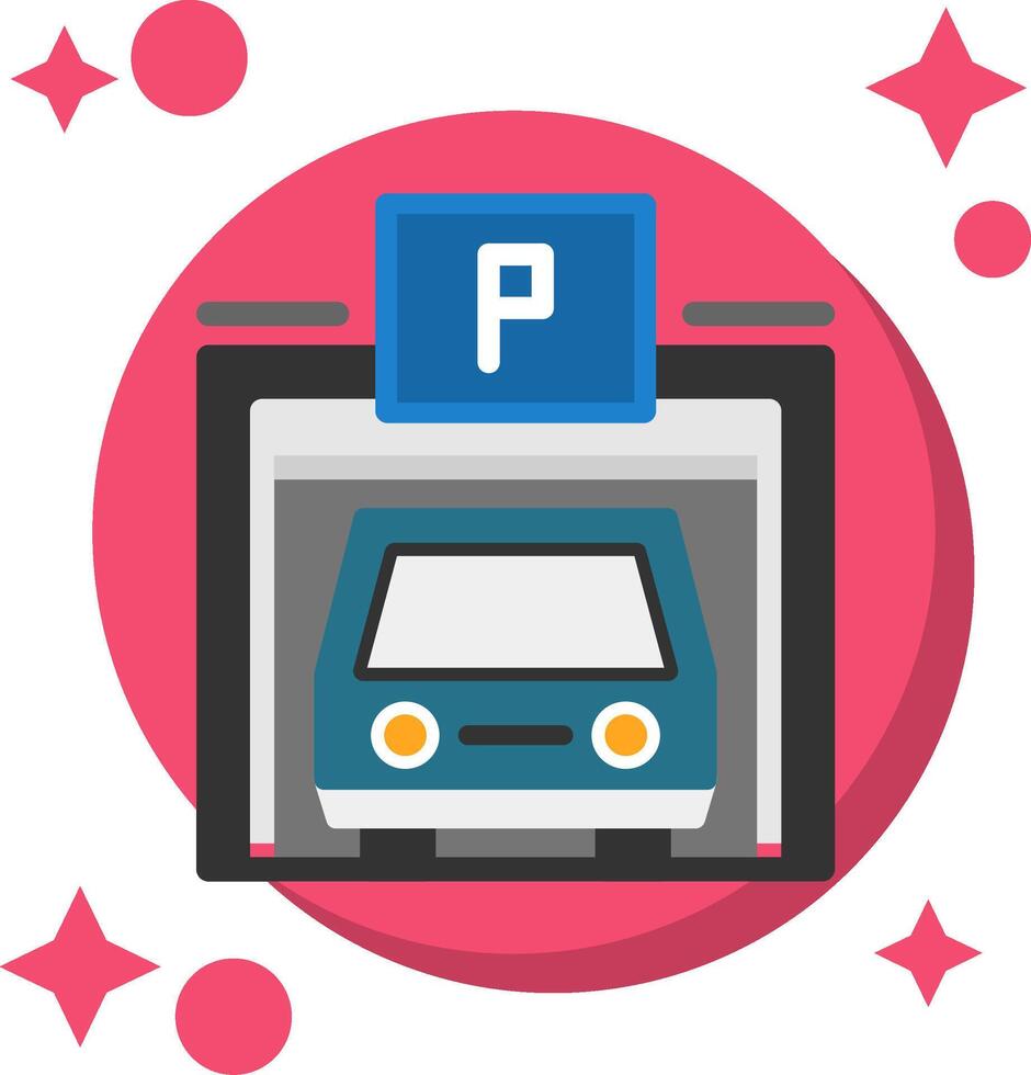 Pedestrian parking garage Tailed Color Icon vector