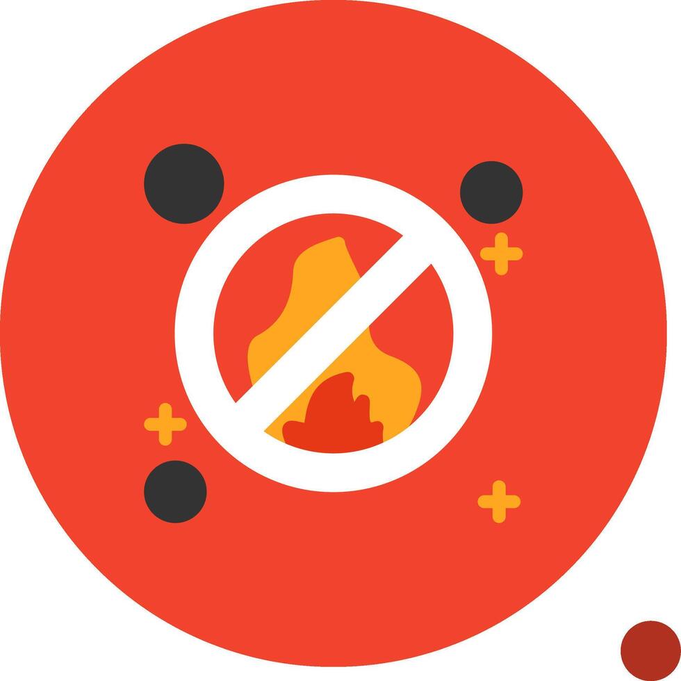 Fire Prevention Flat Shadow Icon vector