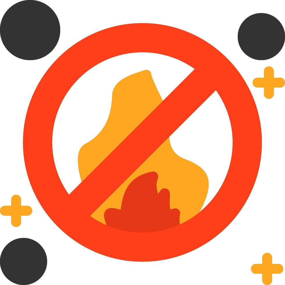 fuego prevención plano icono vector