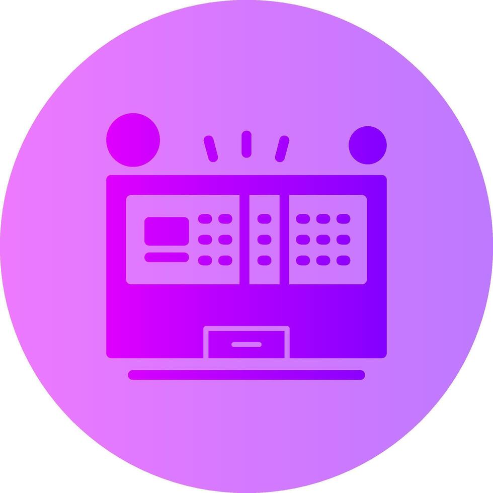 Fire Alarm Panel Gradient Circle Icon vector