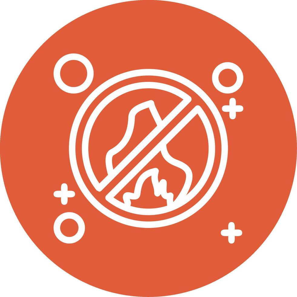 Fire Prevention Outline Circle Icon vector