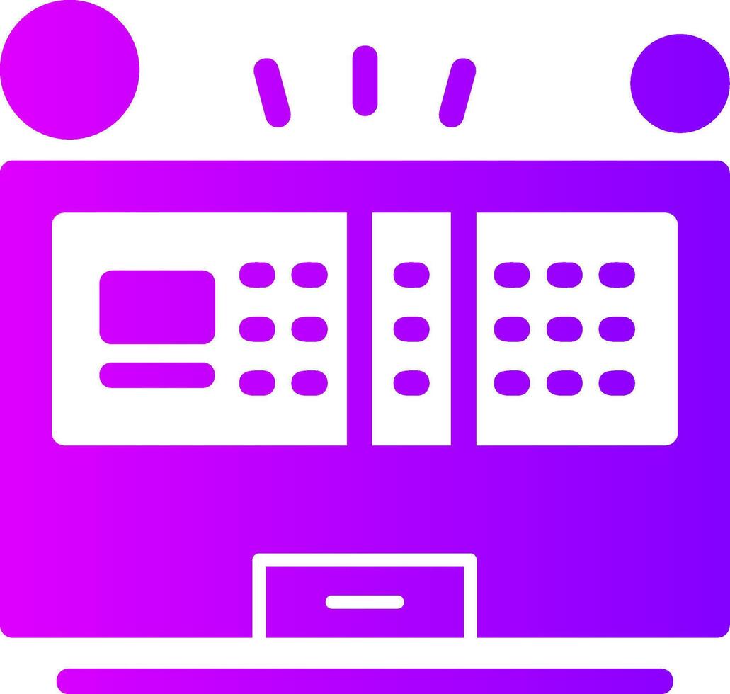 Fire Alarm Panel Solid Multi Gradient Icon vector
