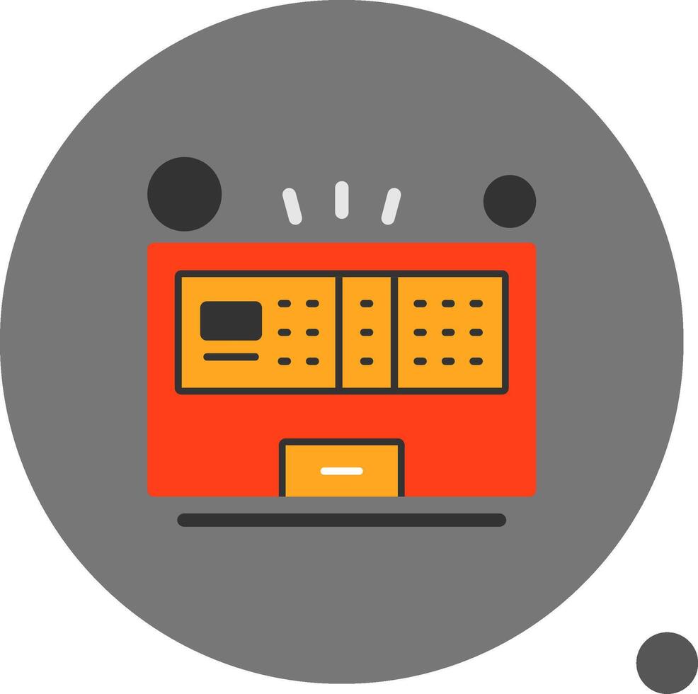 fuego alarma panel plano sombra icono vector