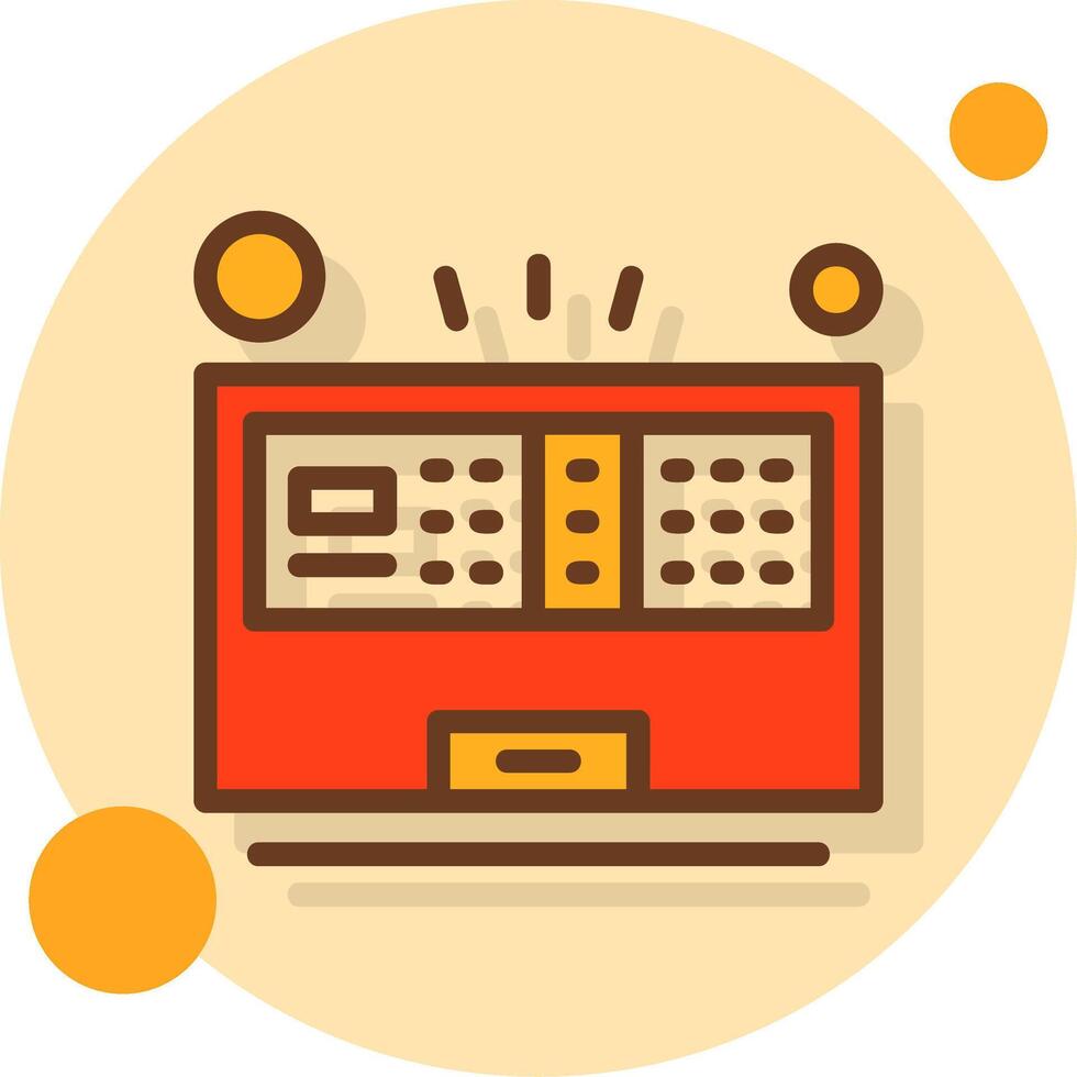 Fire Alarm Panel Filled Shadow Circle Icon vector