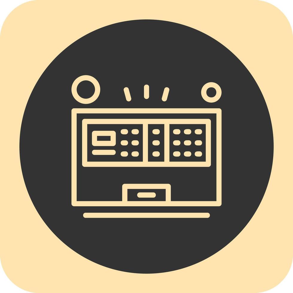 Fire Alarm Panel Linear Round Icon vector