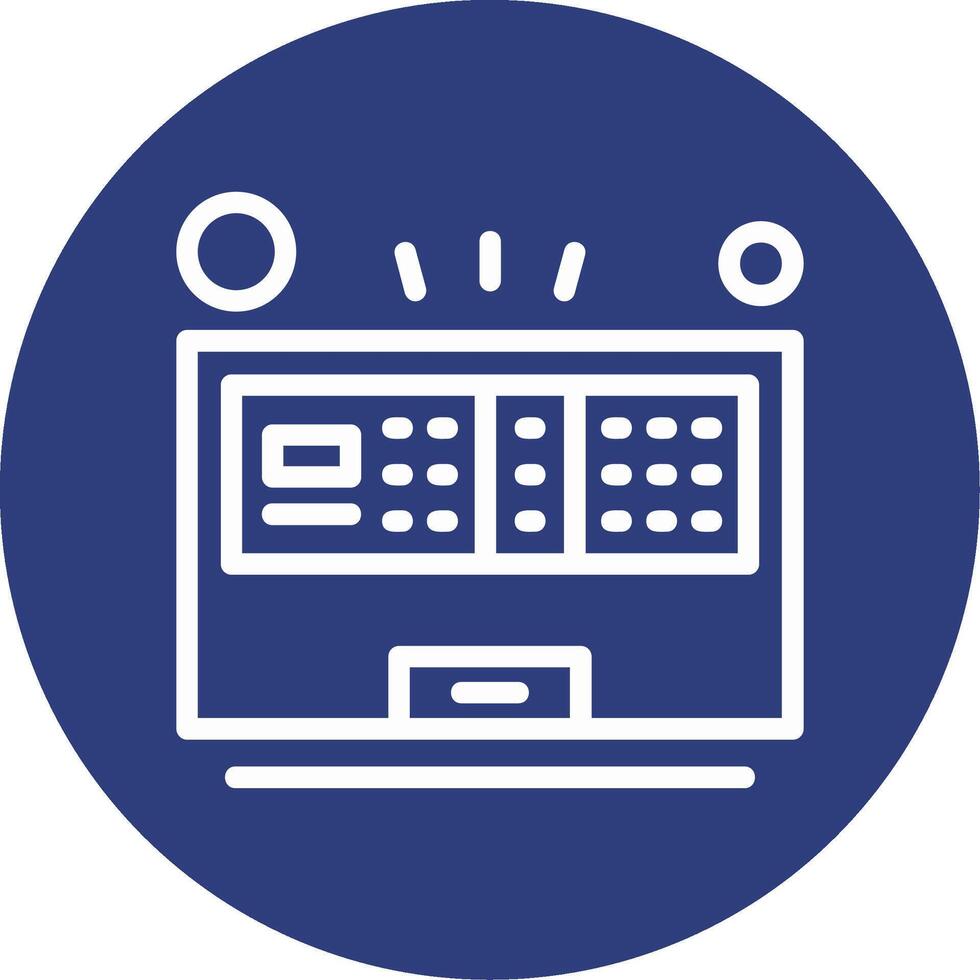 Fire Alarm Panel Outline Circle Icon vector