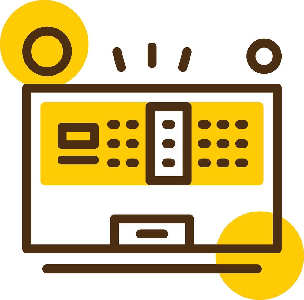 Fire Alarm Panel Yellow Lieanr Circle Icon vector