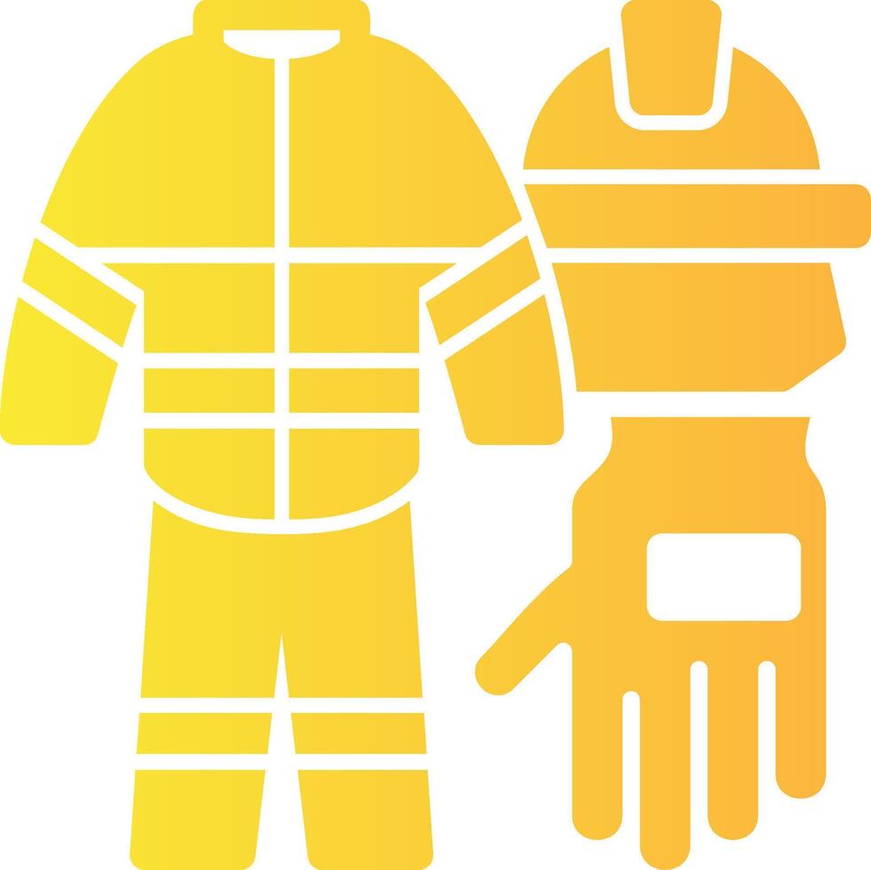 Firefighter Uniform Solid Multi Gradient Icon vector