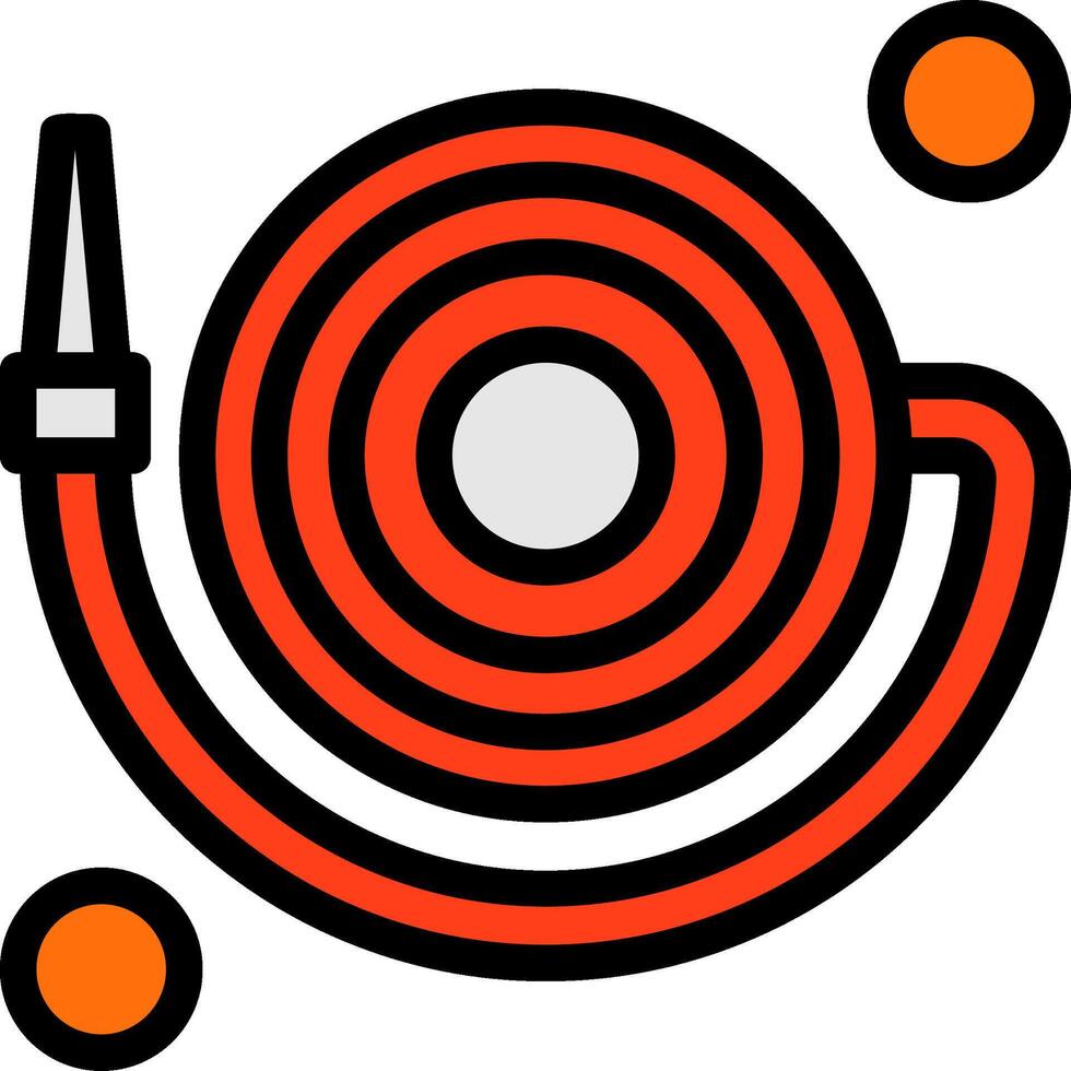Fire Hose Roll Line Filled Icon vector
