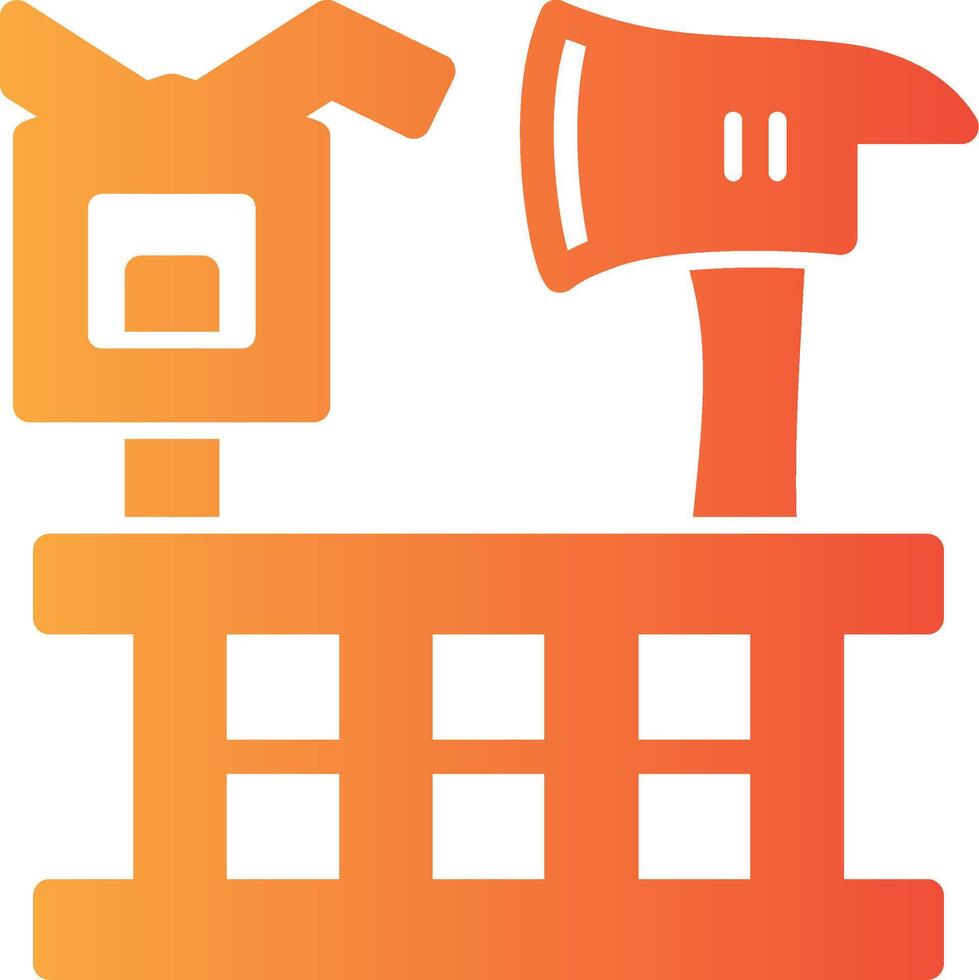 Firefighting Tools Solid Multi Gradient Icon vector