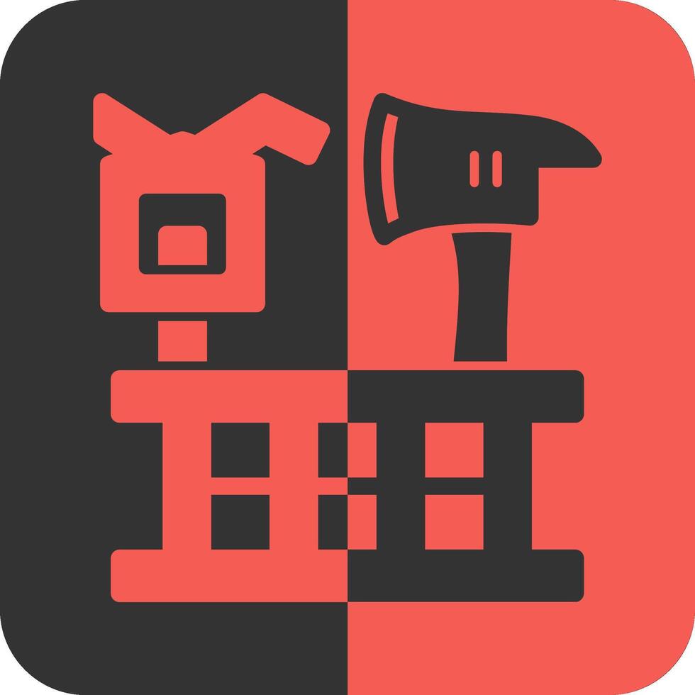 Firefighting Tools Red Inverse Icon vector