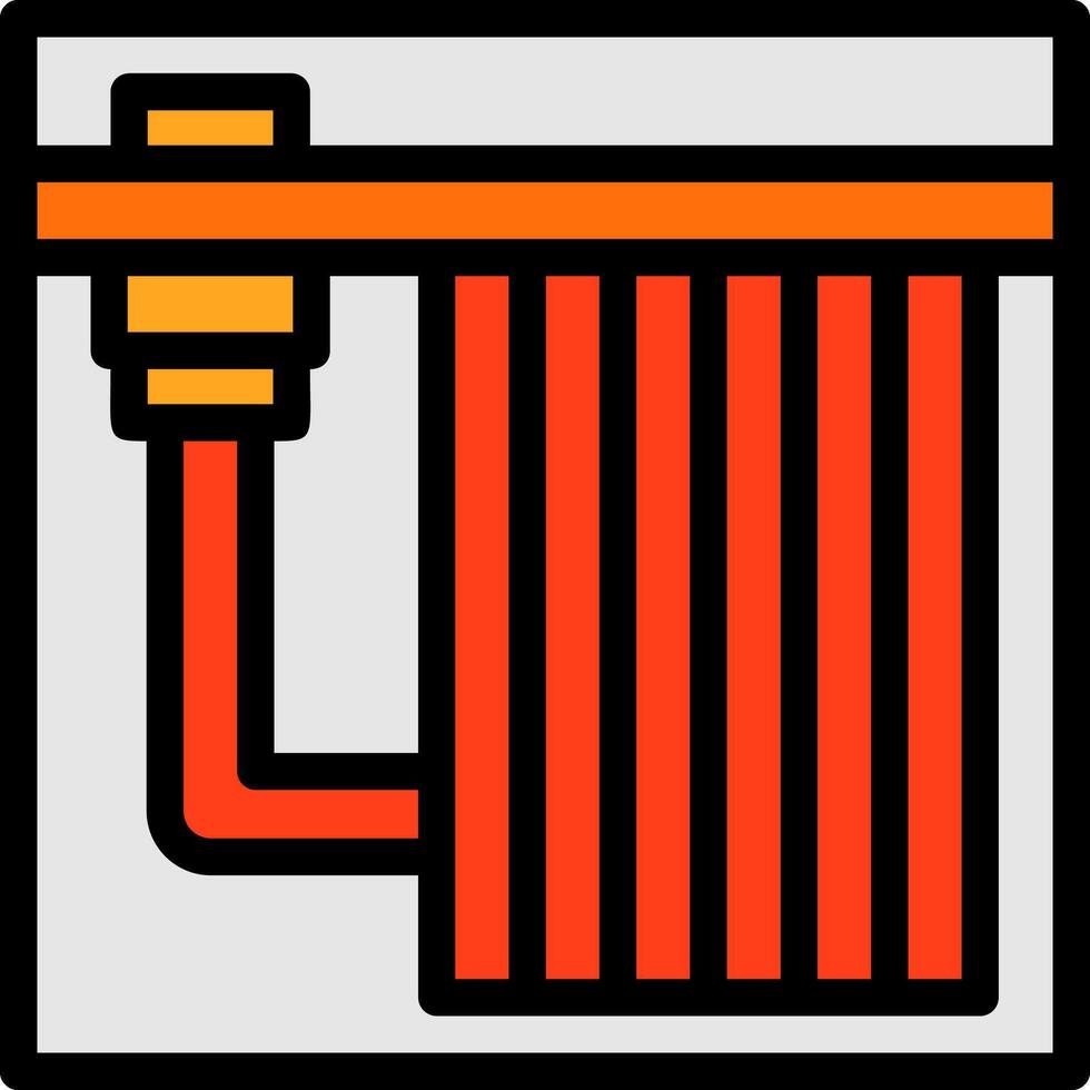 Fire Hose Rack Line Filled Icon vector