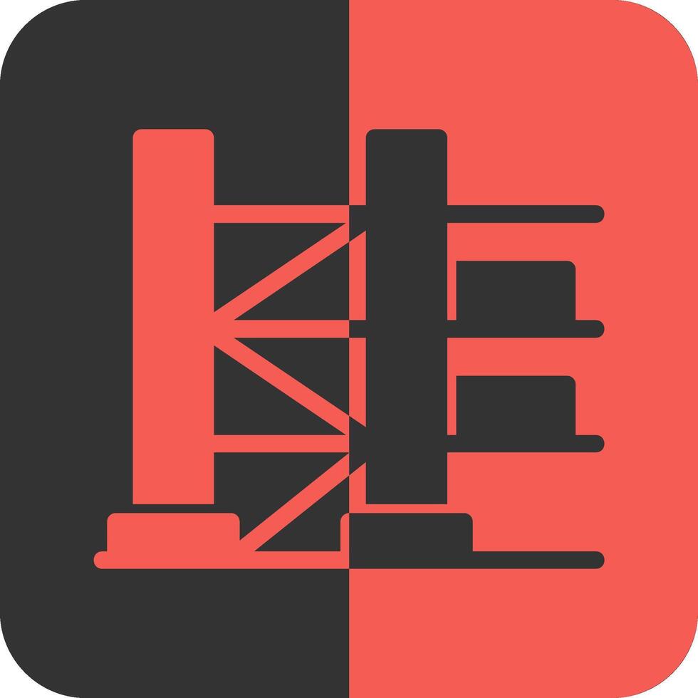 Firefighter Training Tower Red Inverse Icon vector