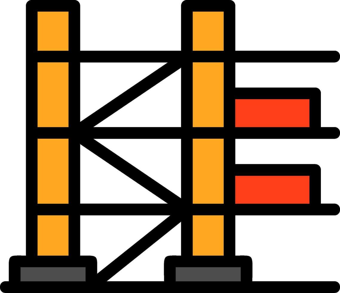 Firefighter Training Tower Line Filled Icon vector