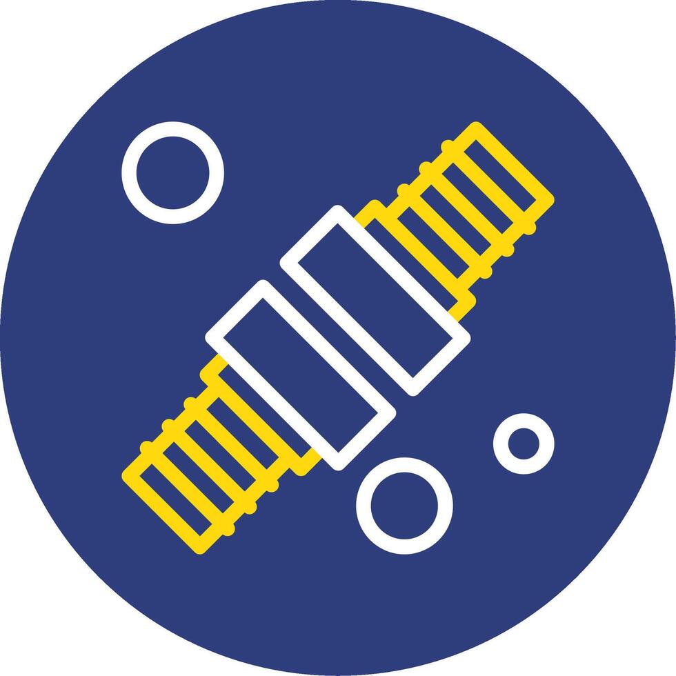 Fire Hose Coupling Dual Line Circle Icon vector