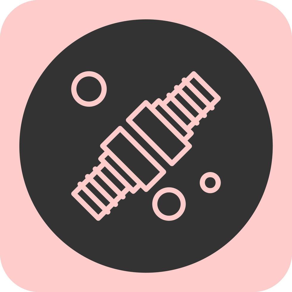 Fire Hose Coupling Linear Round Icon vector