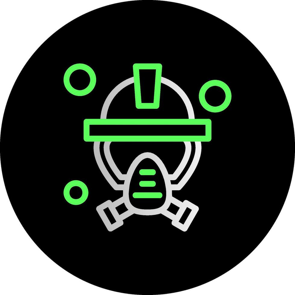 Firefighter Mask Dual Gradient Circle Icon vector