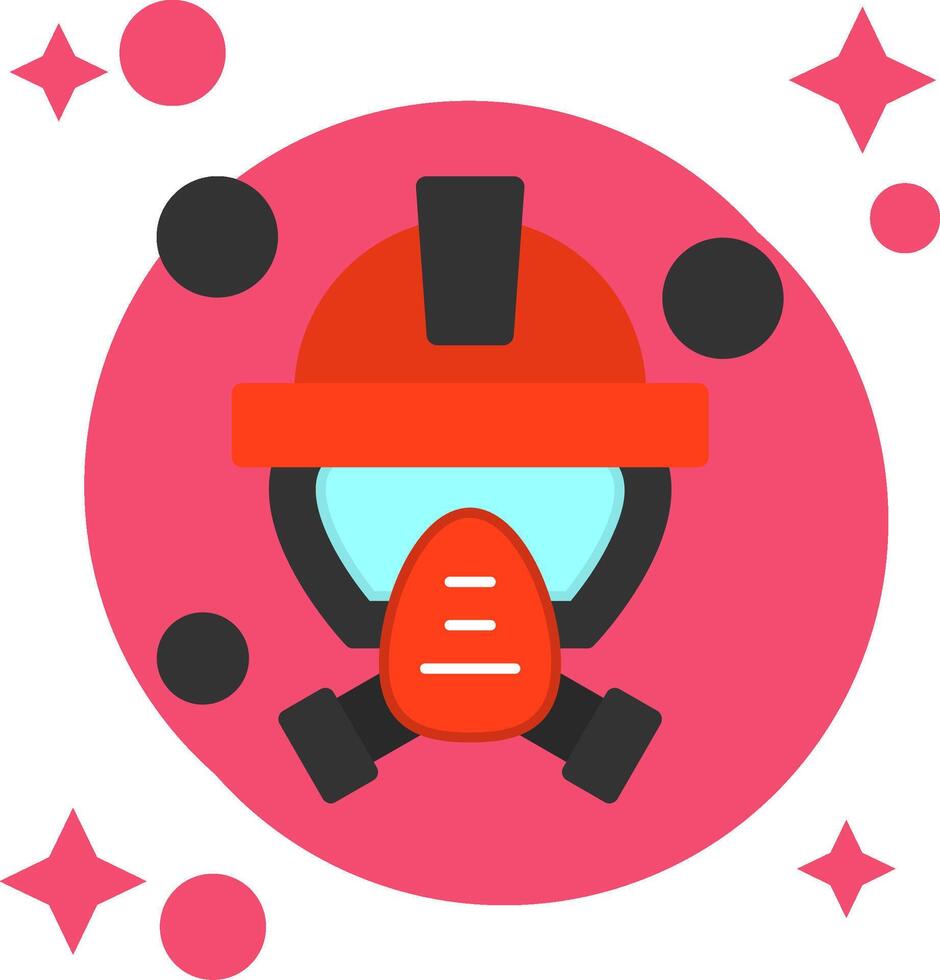 Firefighter Mask Tailed Color Icon vector